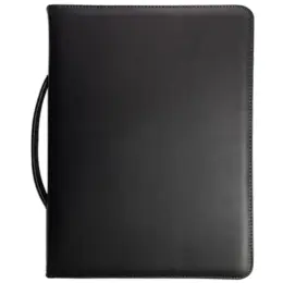 A4 Leather Varsity Zip Folder Front